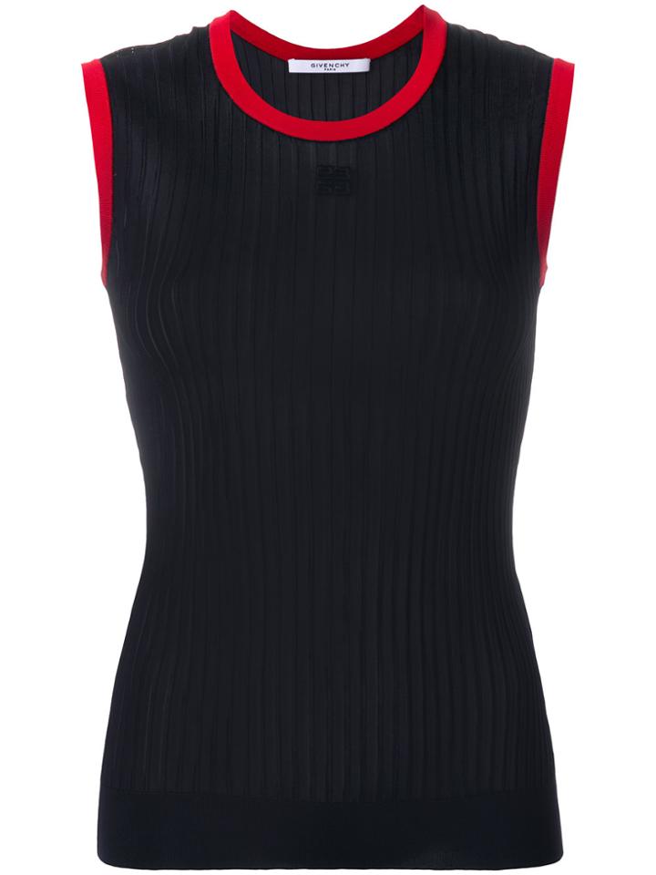 Givenchy 4g Sleeveless Semi-sheer Vest Top - Blue