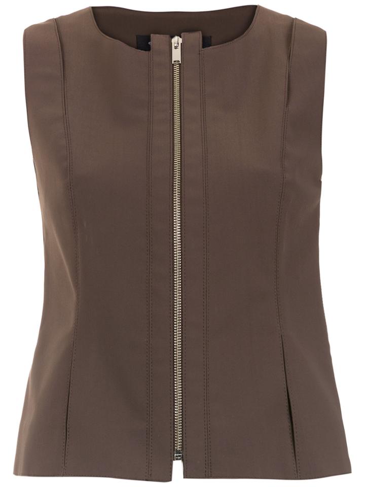 Gloria Coelho Zipped Waistcoat - Brown