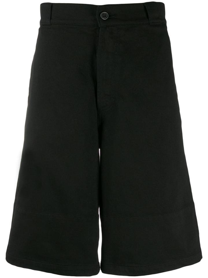 Alexander Mcqueen Tartan Hem Denim Shorts - Black
