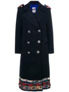 History Repeats Tassel Trim Double Breasted Coat - Blue