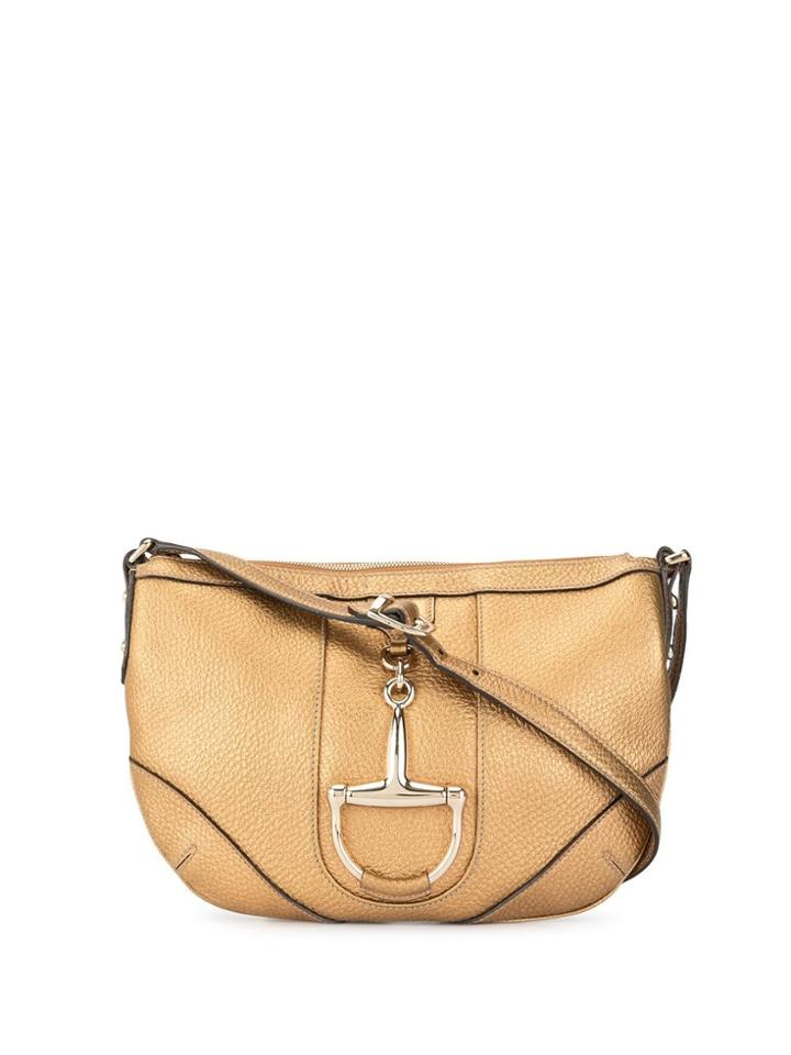 Gucci Vintage Metallic Leather Horsebit Shoulder Bag - Gold