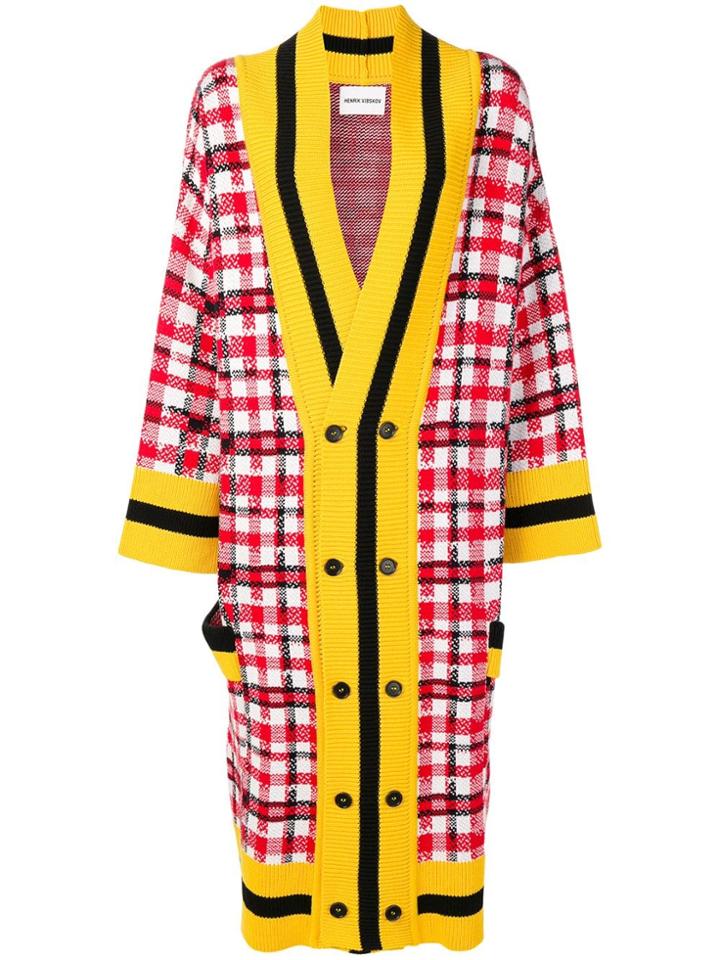 Henrik Vibskov Long Checked Cardigan - Yellow
