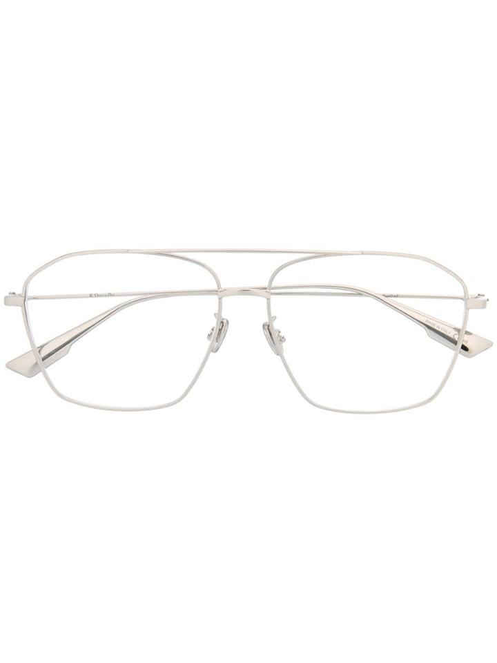 Dior Eyewear Aviator Style Glasses - Silver