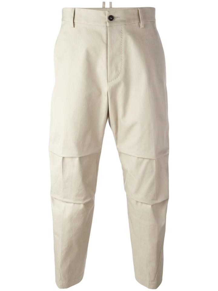 Dsquared2 Layered Loose Fit Trousers, Men's, Size: 46, Nude/neutrals, Cotton