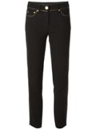 Moschino Chain Trim Trousers, Women's, Size: 42, Black, Silk/polyester/triacetate