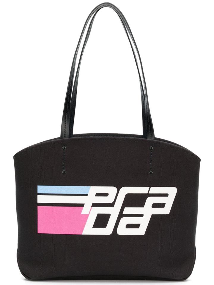 Prada Logo Print Tote Bag - Black