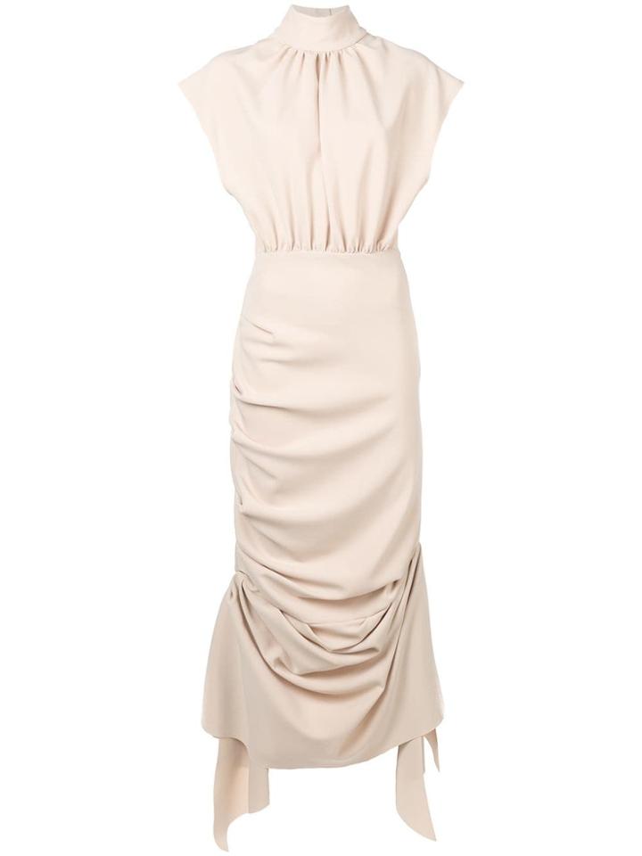 A.w.a.k.e. Draped Ruched Dress - Neutrals