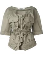 Chalayan Military Blouse, Women's, Size: 42, Green, Cotton