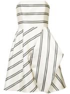 Halston Heritage Striped Party Dress - White