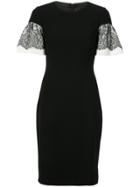 Paule Ka Chantilly Lace Shortsleeved Dress - Black