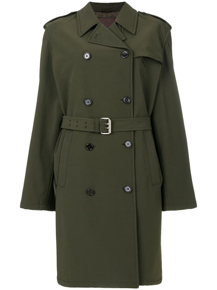 Prada Vintage Belted Trench Coat - Green
