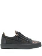 Giuseppe Zanotti Frankie Snake Skin Effect Trainers - Black
