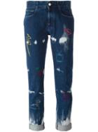 Stella Mccartney Embroidered 'boyfriend' Jeans, Women's, Size: 27, Blue, Cotton/polyester/spandex/elastane
