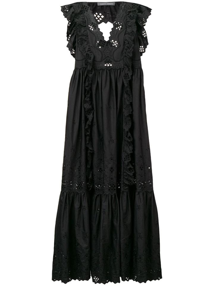 Alberta Ferretti Embroidered Dress - Black