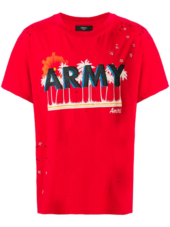 Amiri Westminster Vikings Print T-shirt - Red