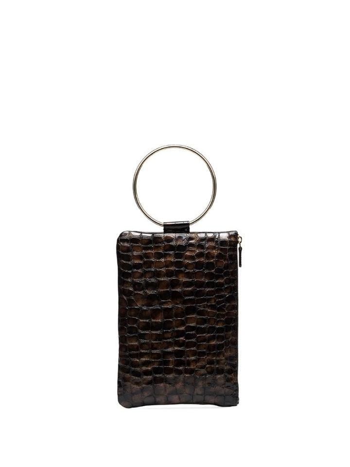 Tara Zadeh Ziba Croc-effect Clutch - Brown