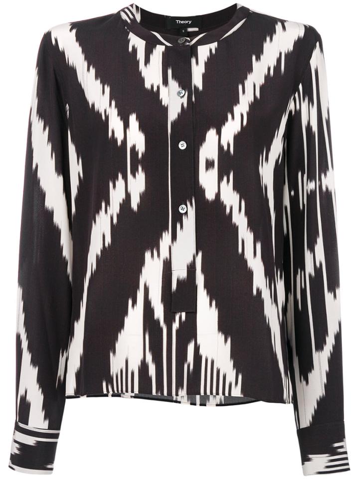 Theory Printed Blouse - Black