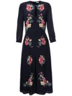 Vilshenko - Silk Floral Print Dress - Women - Silk - 12, Black, Silk