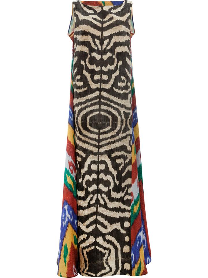 Afroditi Hera Zebra Print Maxi Dress - Multicolour