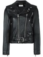 Saint Laurent Classic Motorcycle Jacket, Women's, Size: 36, Black, Lamb Skin/cupro/cotton