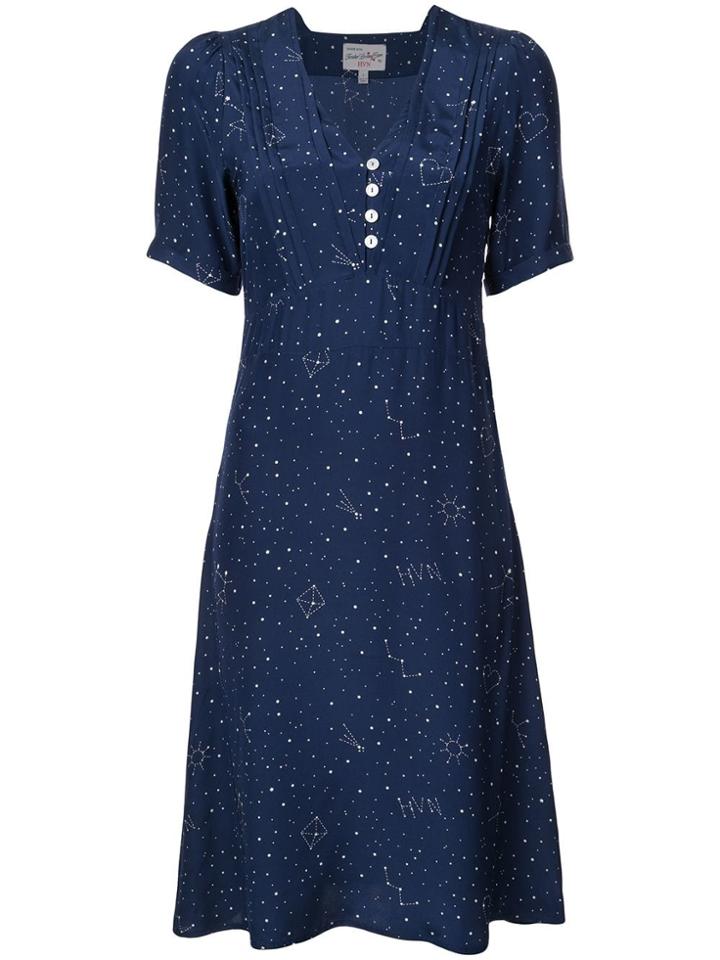 Hvn Lola Constellation Dress - Blue