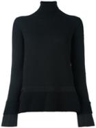 Moncler Roll Neck Knitted Jumper, Women's, Size: Xs, Black, Polyester/virgin Wool