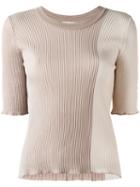 Sonia Rykiel Ribbed Jumper, Women's, Size: Medium, Nude/neutrals, Cotton/viscose