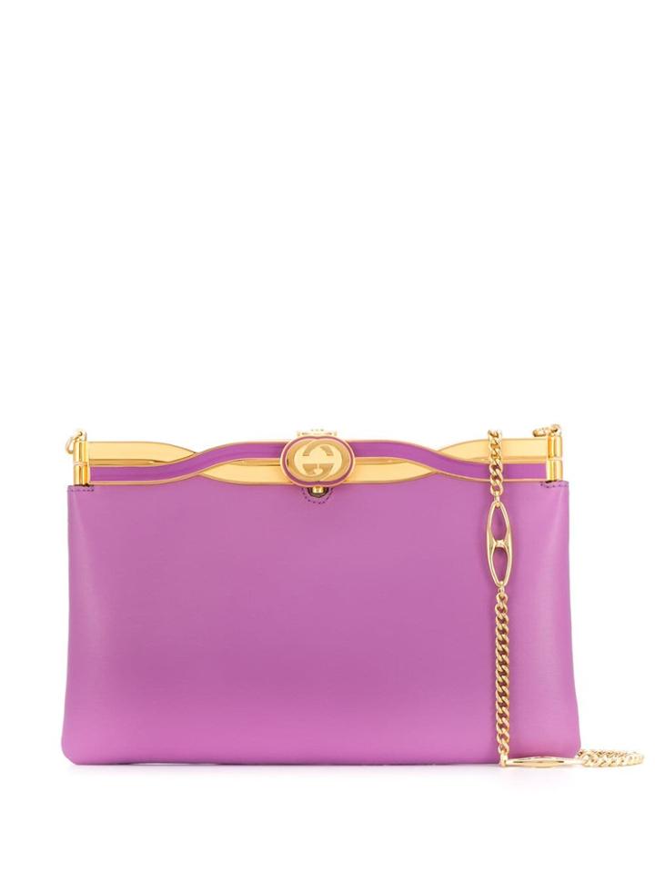 Gucci Broadway Evening Bag With Twisted Enamel - Purple