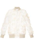 08sircus Sheer Embroidered Bomber Jacket - White