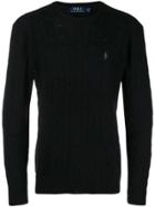 Polo Ralph Lauren Cable Knit Logo Sweater - Black
