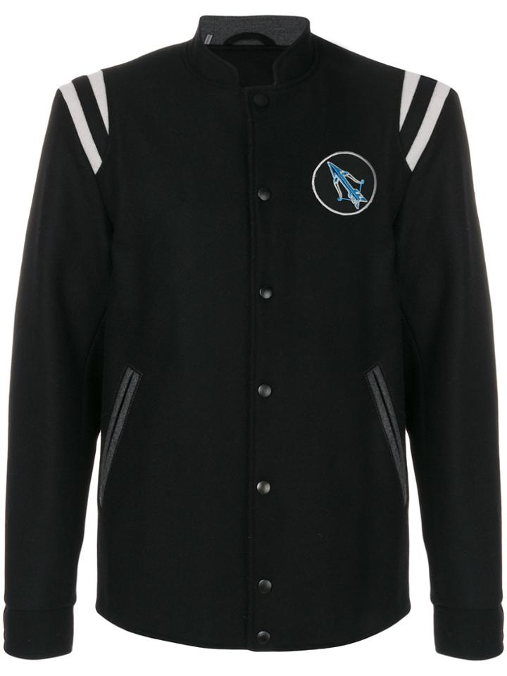 Lanvin Embroidered Felt Baseball Jacket - Black
