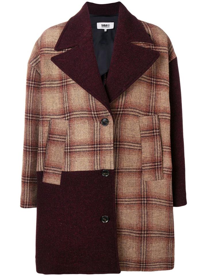 Mm6 Maison Margiela Checked Coat - Nude & Neutrals
