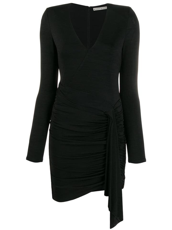Alice+olivia Ruched Front Dress - Black