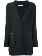Fabiana Filippi Belted Cardi-coat, Women's, Size: 48, Grey, Cashmere/merino/sheep Skin/shearling