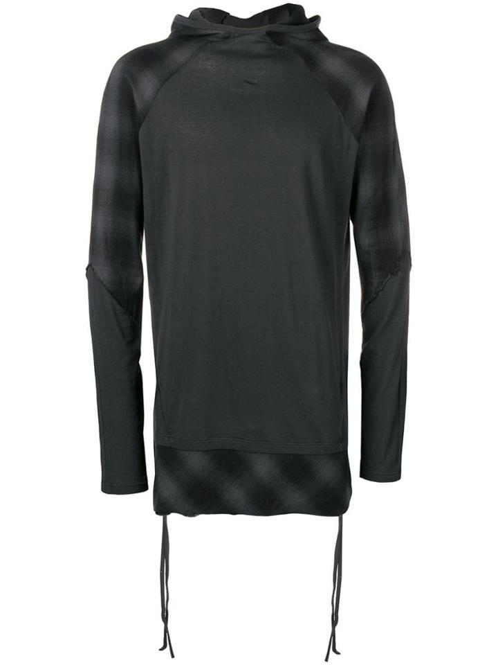 Andrea Ya'aqov Check Hooded Top - Grey