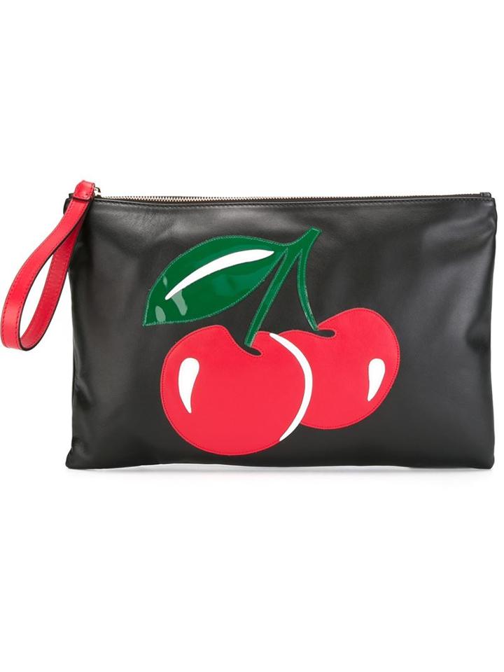 Red Valentino Cherry Patch Clutch, Women's, Black