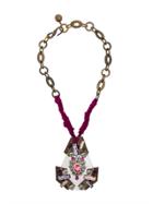 Lanvin Vintage Plastic Jewel Pendant - Pink & Purple