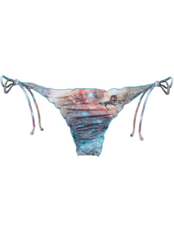 Skinbiquini 'unicorn' Side-tie Bikini Bottoms, Women's, Size: P, Blue, Polyester/spandex/elastane