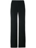 Armani Collezioni - Wide Leg Trousers - Women - Silk/polyester/acetate - 40, Black, Silk/polyester/acetate