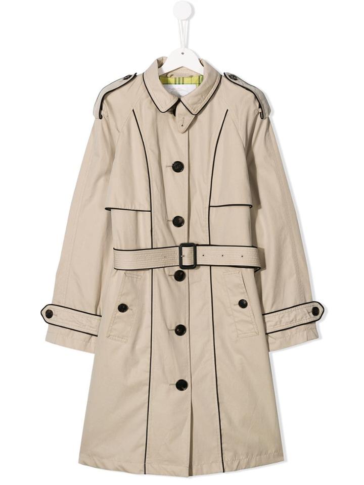 Burberry Kids Teen Piping Detail Tropical Gabardine Trench Coat -
