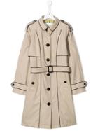 Burberry Kids Teen Piping Detail Tropical Gabardine Trench Coat -