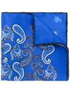 Canali Patterned Pocket Square, Blue, Silk