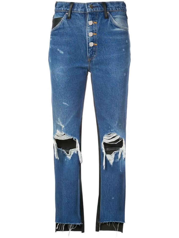 Amiri Cropped Flared Jeans - Blue