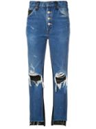 Amiri Cropped Flared Jeans - Blue