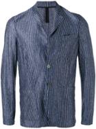 Harris Wharf London Patch Pockets Striped Blazer - Blue