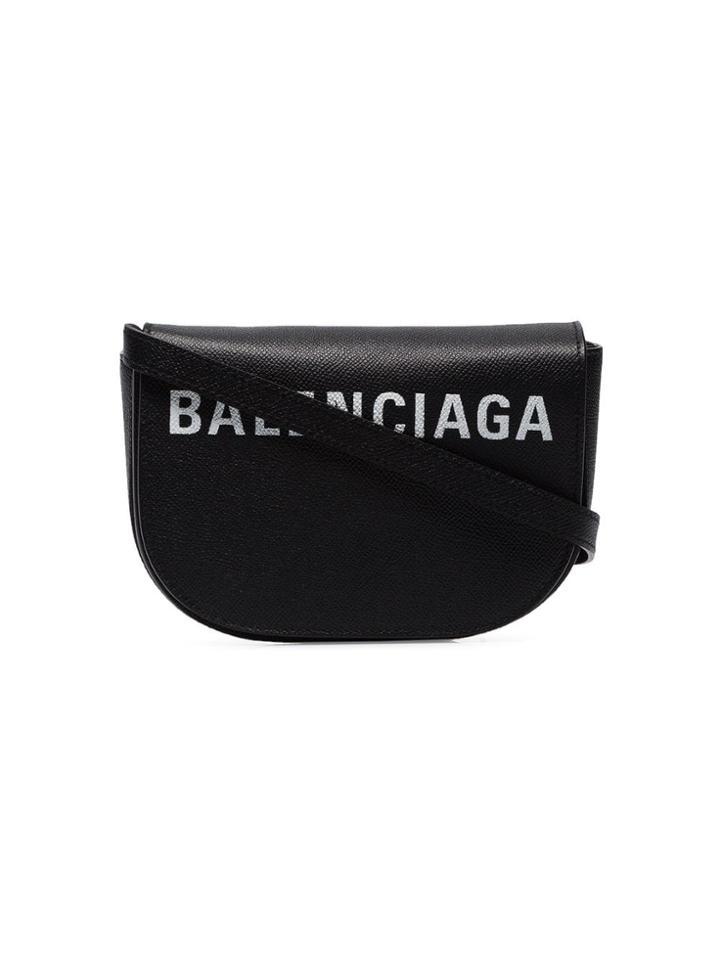 Balenciaga Black And White Ville Xs Leather Crossbody Bag