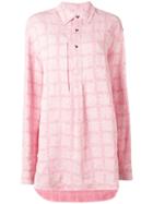Jw Anderson Women's Bubblegum Logo Grid Tunic Linen Shirt - Pink