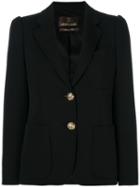 Roberto Cavalli - Patch Pockets Blazer - Women - Polyester/spandex/elastane/viscose/virgin Wool - 44, Black, Polyester/spandex/elastane/viscose/virgin Wool