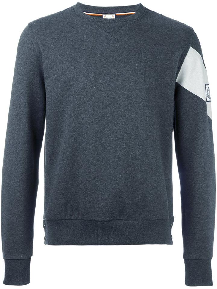 Moncler Gamme Bleu Contrasting Armband Sweatshirt, Men's, Size: Small, Grey, Cotton