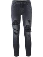 7 For All Mankind Distressed Skinny Jeans, Women's, Size: 26, Grey, Cotton/polyester/spandex/elastane